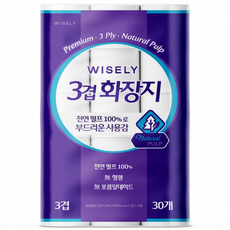 와이즐리 천연펄프 3겹 화장지 30m 30롤, 2개