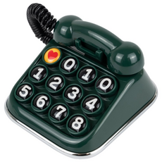 레트로 감성 전화기 모양 차량용 안심번호 주차번호판, 1개, 그린