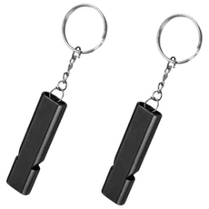 빅쓰리몰 1+1 호신용 가벼운 휴대용 호루라기 호각 휘슬 키링 열쇠고리, 블랙+블랙