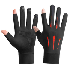 루세타 배달 장갑 여름용 오토바이 2컷 반장갑 배달대행 라이더 루어 낚시 등산, 레드블랙