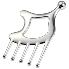 라앤모 메탈 괄사 냉온 얼굴 두피 마사지 림프순환 리프팅 홈케어 뷰티템, 두피마사지빗, 1개