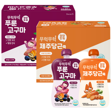 무럭무럭 과일퓨레 알뜰 묶음 (각 1박스), 2박스, 1.5kg, 푸룬고구마 당근