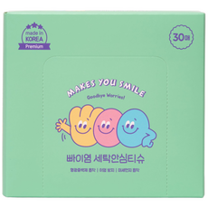 빠이염 세탁안심티슈 이염방지시트 세탁티슈 형광증백제흡착 미세먼지흡착, 1개, 30매