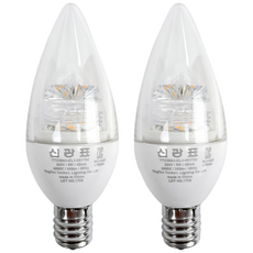 LED 베이직 신광 촛대구 E17 5W 에디슨전구 인테리어용전구 카페조명, 주광색, 2개