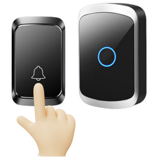 카카로 건전지형 스마트 무선차임벨 사무실 호출벨 블랙 A58-W, 1세트, 블랙(송신기1수신기1)