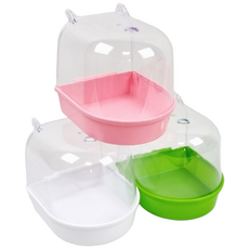 애니몰파크 튼튼 외부 튐방지 모이통 목욕통 앵무새 먹이통 새용품 앵무새 용품, 1개