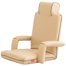 풍원테크 국산 VIP 좌식의자 허리디스크 팔걸이형 게이밍의자, 베이지(레자)