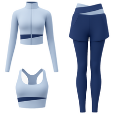 프리마 여성 레깅스 상하의 세트 3종 세트 / 하이웨스트 힙커버 일체형 / 패드내장형 / 요가 헬스 필라테스