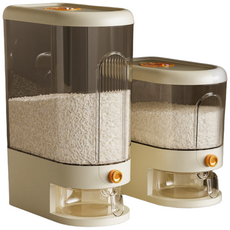 style dr 원터치 계량 쌀통 10kg 방충 방습, 1개, cream white