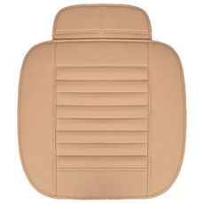 차량용 가죽 방석 포켓 시트커버 통기구조 겨울방석 사계절 자동차 시트 보호 국산차 수입차 공용 [00429], 3번 베이지 앞, 1개