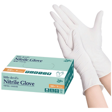 영앤스마트 리틀데블스 니트릴장갑, 화이트, S, 1개