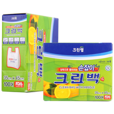 크린랩 손잡이 크린백 35x45x100, 특대(XL), 1개, 100개입