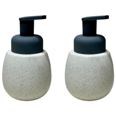 A의취향 세라믹 거품 비누 디스펜서 호텔식 핸드워시 리필 용기, 2개, 화이트+화이트