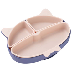 mommy's table 輔食餐盤, 海洋藍(餐盤)+蜜桃粉(間隔盤), 餐盤+間隔盤 3入, 1組