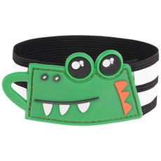 악어 캐리터 귀여운 야광 반사 팔찌 각반 야광띠 자전거각반 반사띠 형광띠 야광밴드 운동밴드, 2개, 악어 블랙