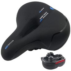 make speed 2중 스프링쿠션 자전거 안장, 블랙+블루, 1개