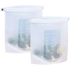 히로비 실리콘 흡착 지퍼백 2000ml, 1세트, 특대형