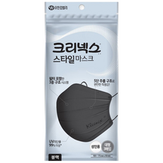 크리넥스 자외선차단 스타일 마스크 성인용, 3개입, 4개, 블랙