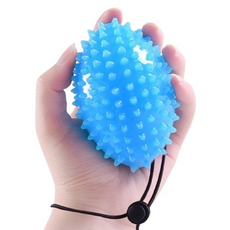타원형 악력볼 악력기 손 운동 마사지 재활 스트랩 줄, 1개, 블루