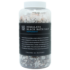 THANKS&NATURE 喜馬拉雅黑沐浴鹽 薄荷香, 1200g, 1個