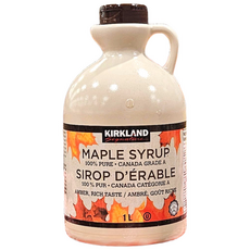 코스트코 커클랜드 KIRKLAND 유기농 메이플시럽 캐나다산 단풍시럽 와플 팬케이크 대용량, 1L, 1개