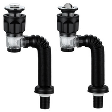 세면대 팝업 배수구 트랩 플립형 원터치형 일체형 폼옵 블랙, 1개