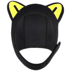 프리다이빙 모자 스노쿨링 잠수 서핑 수영 스쿠버다이빙 후드 네오프렌 캣츠 헤어밴드, 옐로우