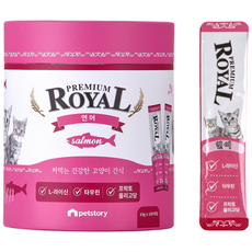 프리미엄로얄 고양이 스틱 간식 원통형 100p, 연어맛, 10g, 1개 연어맛, 10g, 1개