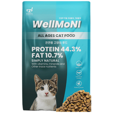 웰모니 고양이 사료 추천 기호성 좋은 고양이사료 닭고기 참치 명태 오븐제조 2.5kg, 1개, 간+장건강