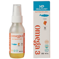 헬스펫 강아지 고양이 오메가3 피부 피모 눈물 DHA EPA 심혈관 오일형 영양제 40ml, 1개