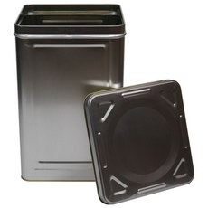 김치 한약 식품 해외 택배 배송 보관 포장 박스 상자 깡통 사각 공캔 버켓 20리터 (인커링), 은색 (단일색상), 1개