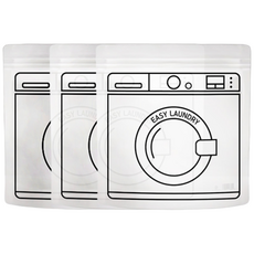 특대 스탠드 지퍼백 투명 비닐 세탁기 다회용 (37x36) 특대형 빅사이즈 스탠딩 비닐팩, 3개