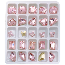 25칸 다각 크리스탈스톤 아트박스, 1개, 02#라이트핑크