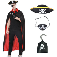 할로윈의상 악마망토 모자 해적코스튬 세트 (해적 카라 4종 )