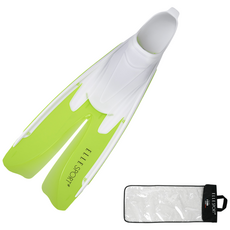 엘르스포츠 플리퍼 오리발 가방 증정 롱핀 스노클링 수영 강습용, 화이트/라임