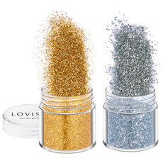 LOVISH 頂級美甲亮粉 10g x 2款, Oh My God 金色, 銀色, 1個
