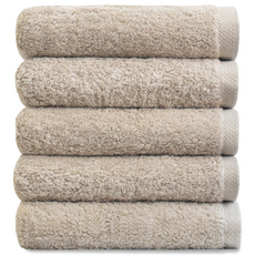 [주주] 흡수력좋은 40수 도톰한 200g 무형광 호텔수건, 베이지, 5개