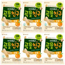 [아이배냇] 아기과자 곡물친구 6종 6개, 감귤맛, 40g, 1세트