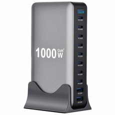 SorJar c타입 고속 충전기 GaN 1000w 8C2A 초고속 충전기 PD3.0, 1개, 검은색