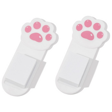 [1+1]러블리고양이 발바닥 변기커버비데 (본품손잡이2개+양면테이프6매), 화이트, 2개