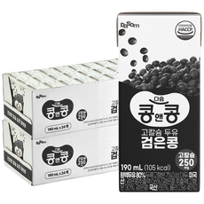 콩앤콩 고칼슘 두유 검은콩두유, 190ml, 48개