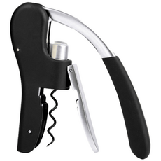 스토리빙 수직 레버 반자동 와인 오프너, 블랙, 1개