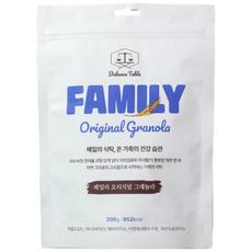 밸런스테이블 수제 통곡물 단백질 그래놀라 시리얼, 패밀리 오리지널 그래놀라, 200g