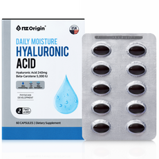 nz Origin 每日玻尿酸保濕補充膠囊, 60顆, 1盒