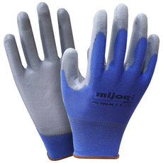 미조리 PU 장갑 작업용 미끄럼방지 반코팅, 20개, 청색