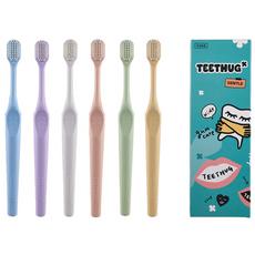 티스허그 이중 초극세모 광폭 칫솔 젠틀 1세트, 1개, 6개입