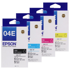 엡손 정품잉크 T04E CMYK 4색 세트 XP-2101 XP-2106 WF-2851, 정품_04E_4색세트, 1세트