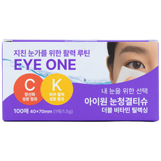 코튼데이 아이원 눈청결티슈 더블비타민 릴렉싱 눈꺼풀세정제 눈이물감 눈닦는티슈, 100개, 1.5g
