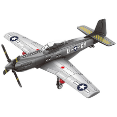 프랜디 밀리터리 블럭 P-51 머스탱 전투기 조립 장난감 완구 테크닉 호환 4006, 1개