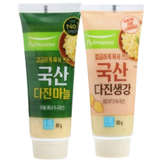 (냉장)[풀무원]튜브다진생강80g+튜브다진마늘80g, 180g, 1개
